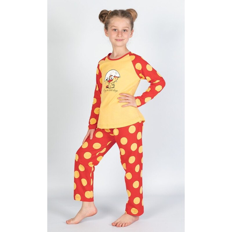 Vienetta Kids Dětské pyžamo dlouhé Kuře - žlutá