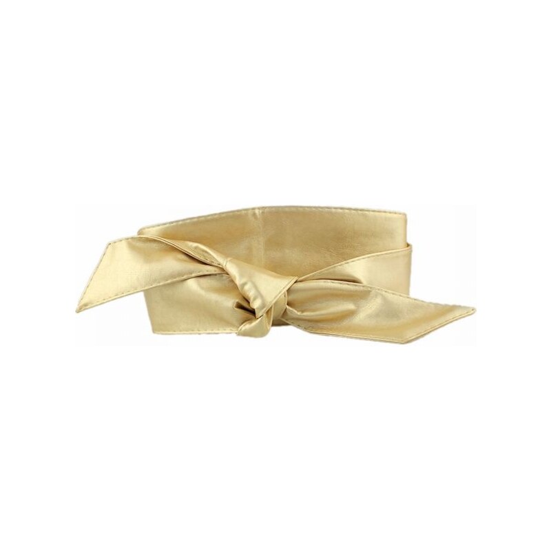 Dámský zlatý dlouhý pásek z umělé kůže Lifestyle F0265