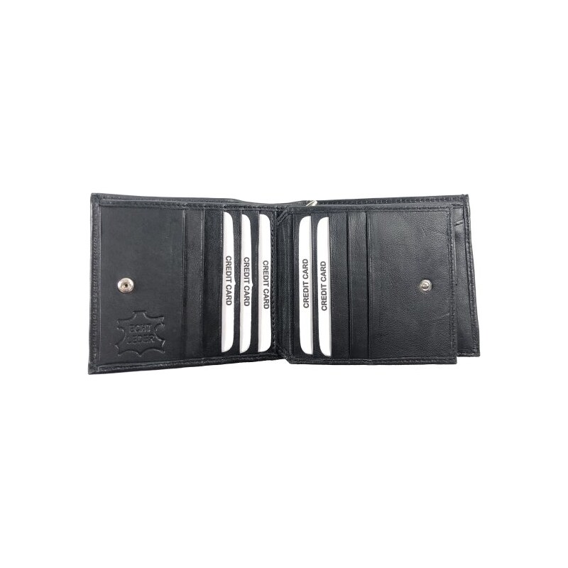 Swifts Prostorná kožená peněženka černá F 07