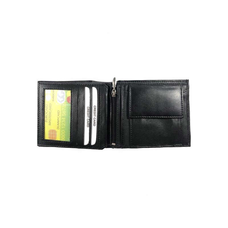 Swifts Prostorná kožená peněženka černá F 07