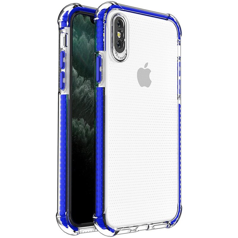 IZMAEL.eu Spring Armor silikonove pouzdro s barevnym lemom pro Apple iPhone X transparentní