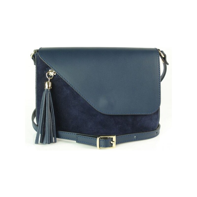 Kožená crossbody kabelka Vera Pelle VP3B modrá 99596811
