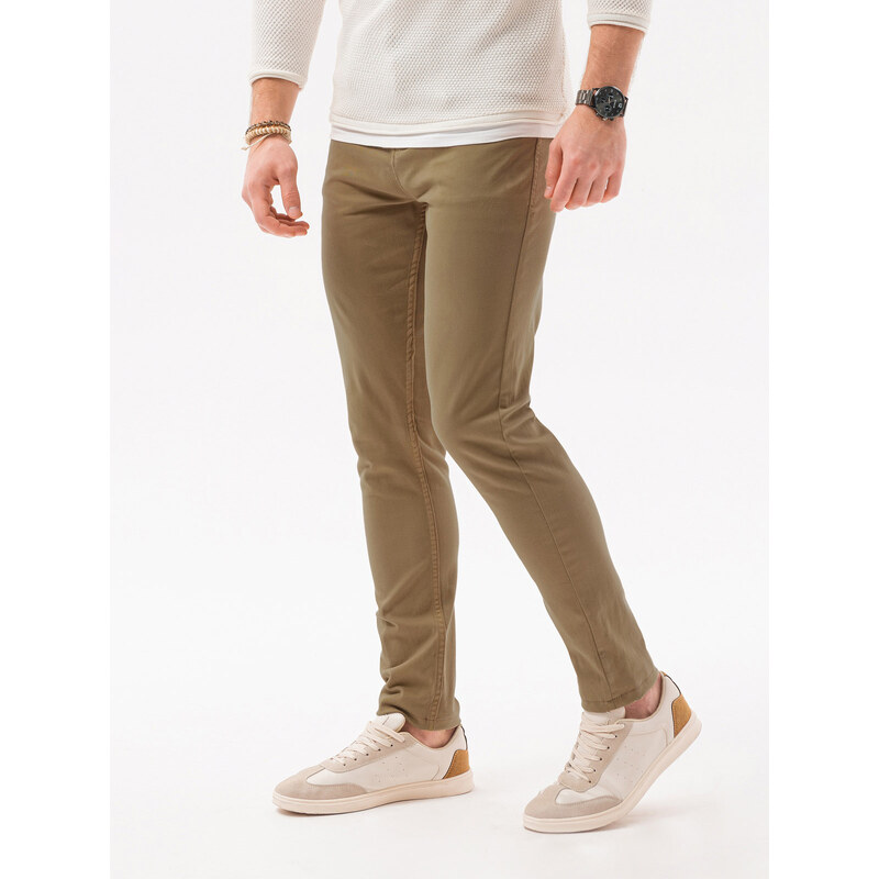 Ombre Clothing Pánské chino kalhoty - béžová P1059