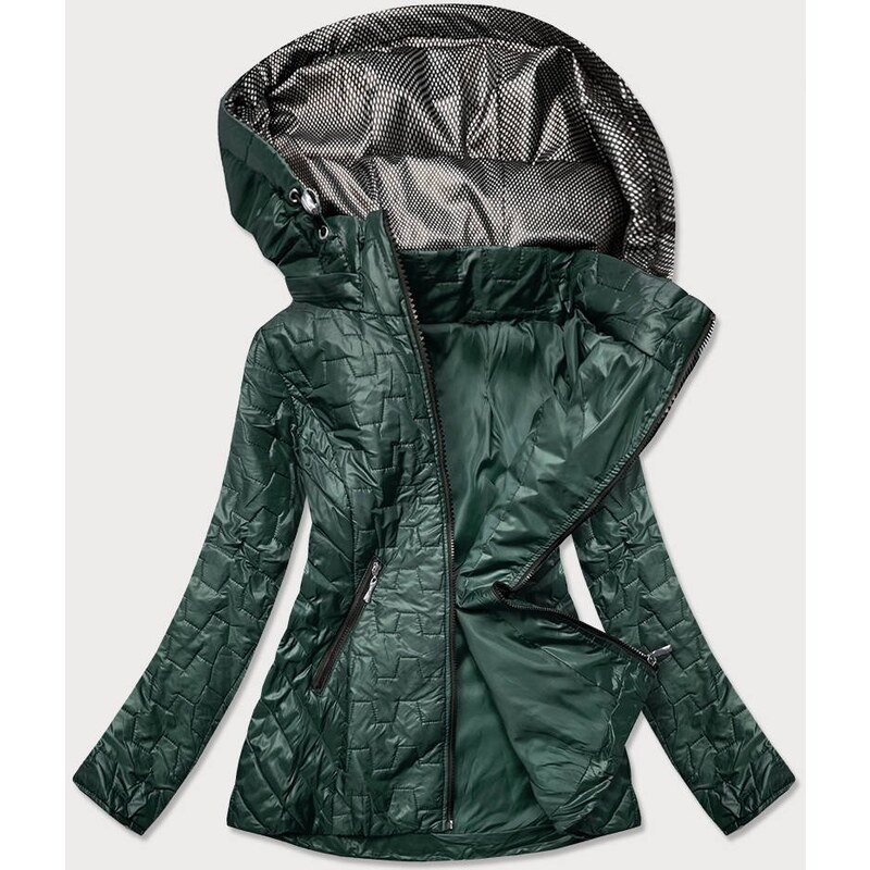 S'WEST Dámská prošívaná bunda v lahvově zelené barvě (BR0121)