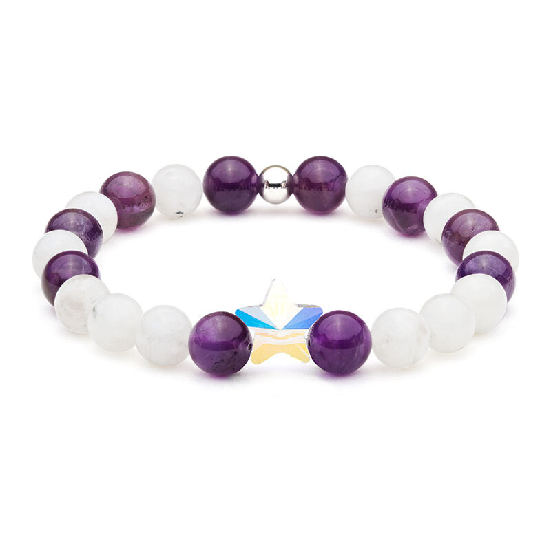 BudNej Minerální náramek HVĚZDA Swarovski z měsíčního kamene a 64555128