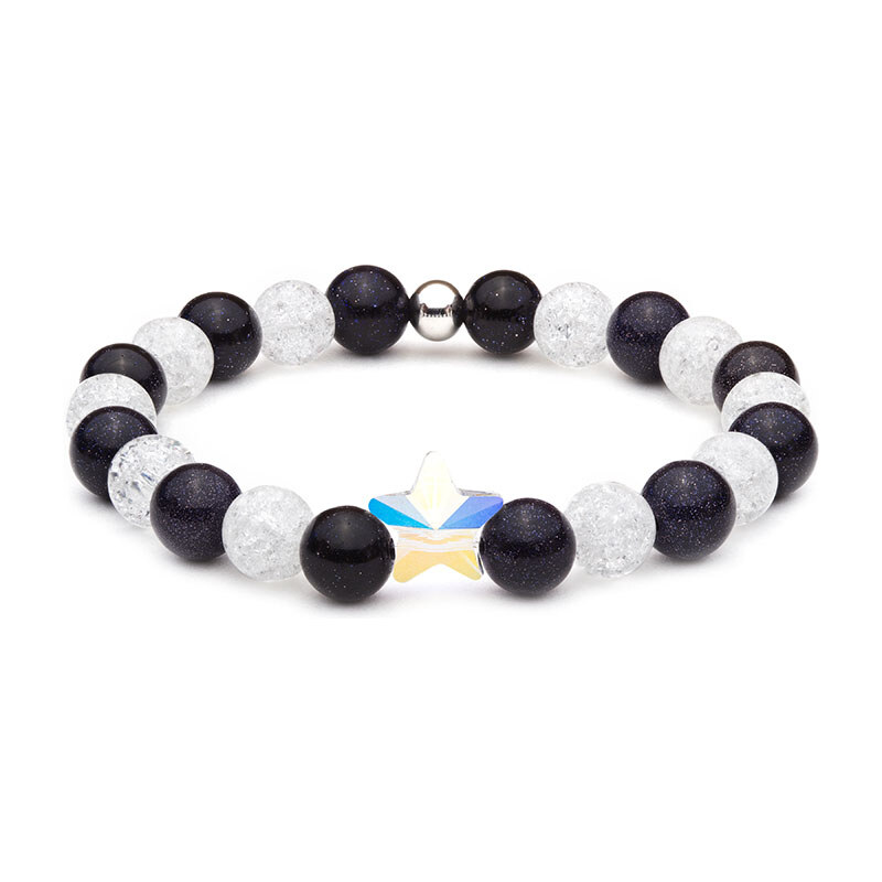 BudNej Minerální náramek HVĚZDA Swarovski z praskaného křišťálu a 64555129