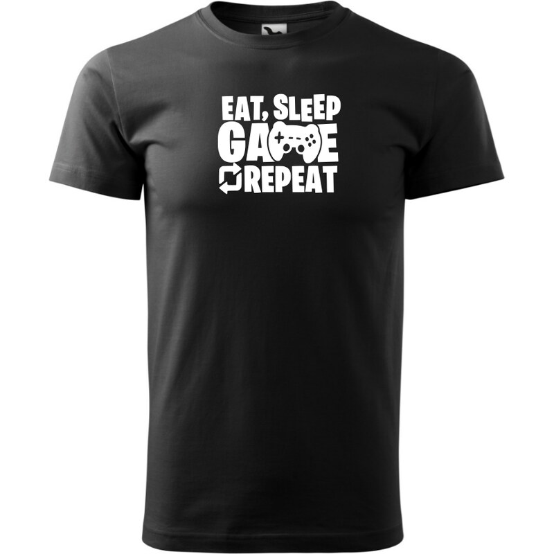 Fenomeno Pánské tričko - Eat sleep game - černé