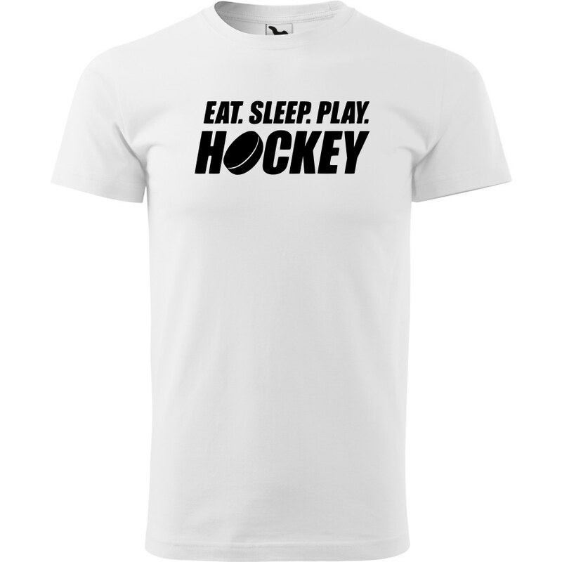 Fenomeno Pánské tričko - Eat sleep hockey - bílé