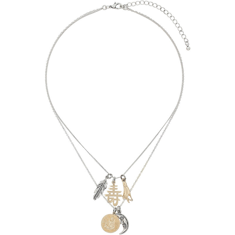 Topshop Double Chain Charm Necklace