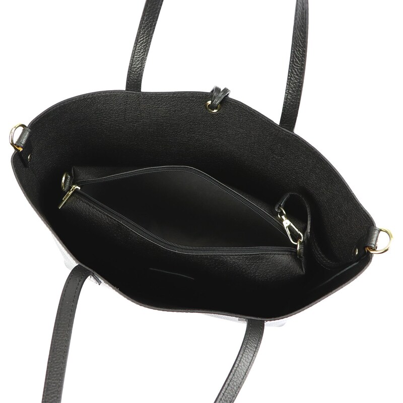 Kožená shopper bag kabelka Luka 19-85 černá