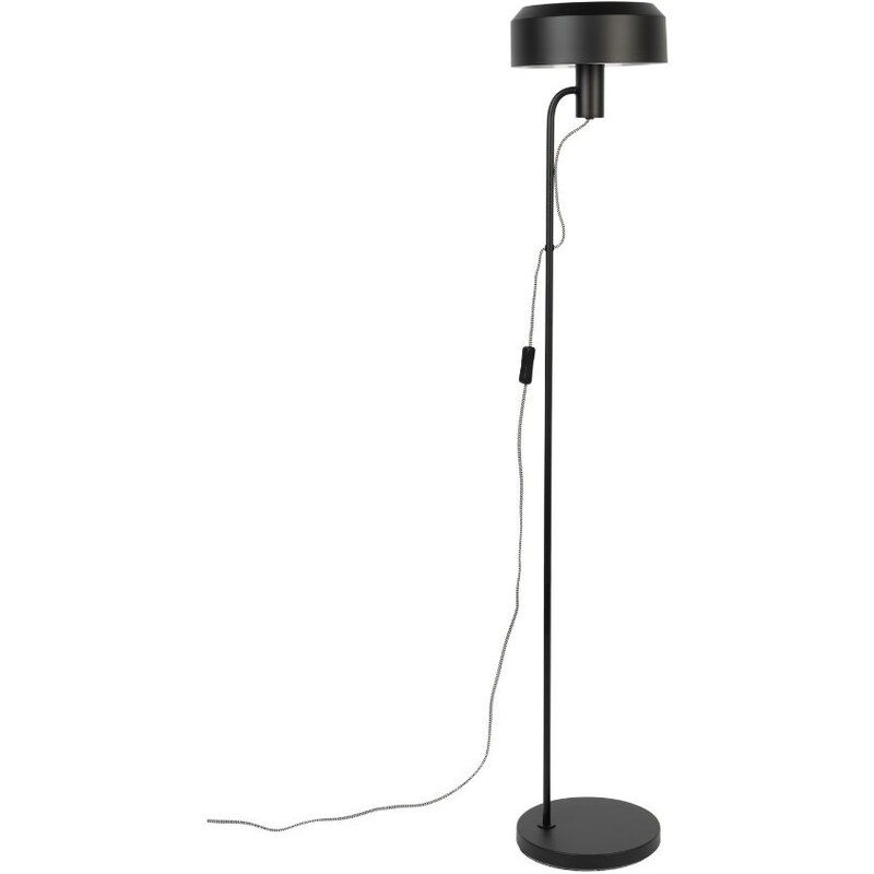 White Label Černá kovová stojací lampa WLL LANDON 135 cm