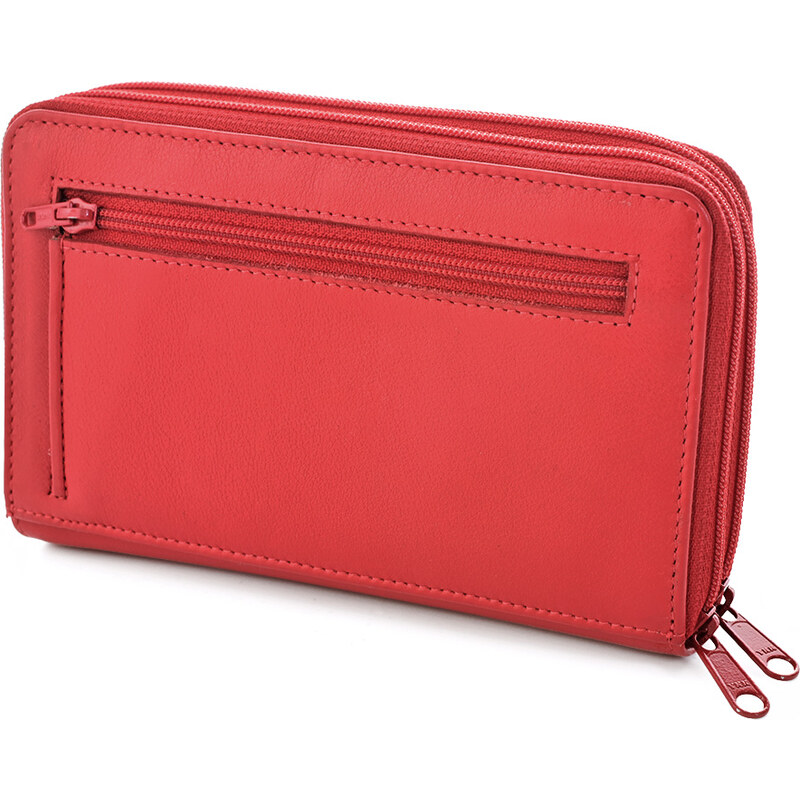 Dámská kožená peněženka Nivasaža N207-PIC-R červená