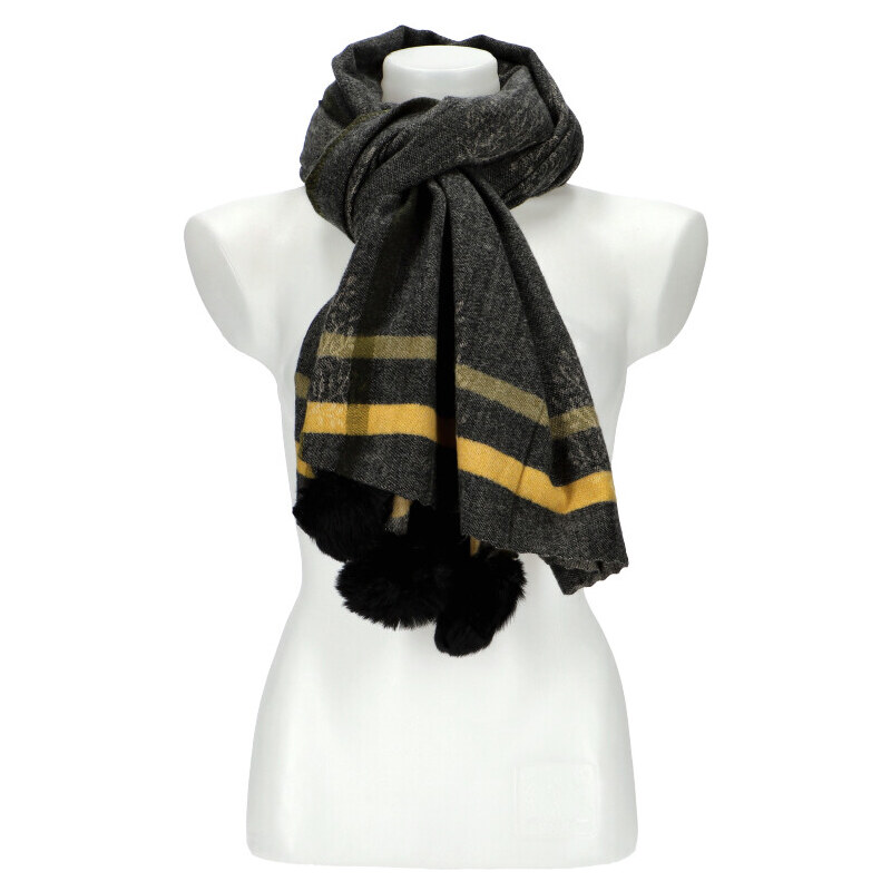 Cashmere Dámská černá teplá dlouhá zimní šála 192x69 cm 64623841