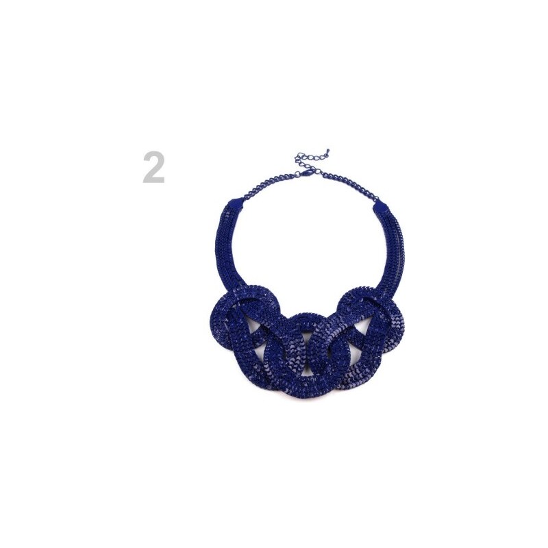 Stoklasa Kovový náhrdelník proplétaný (1 ks) - 2 modrá námořnická