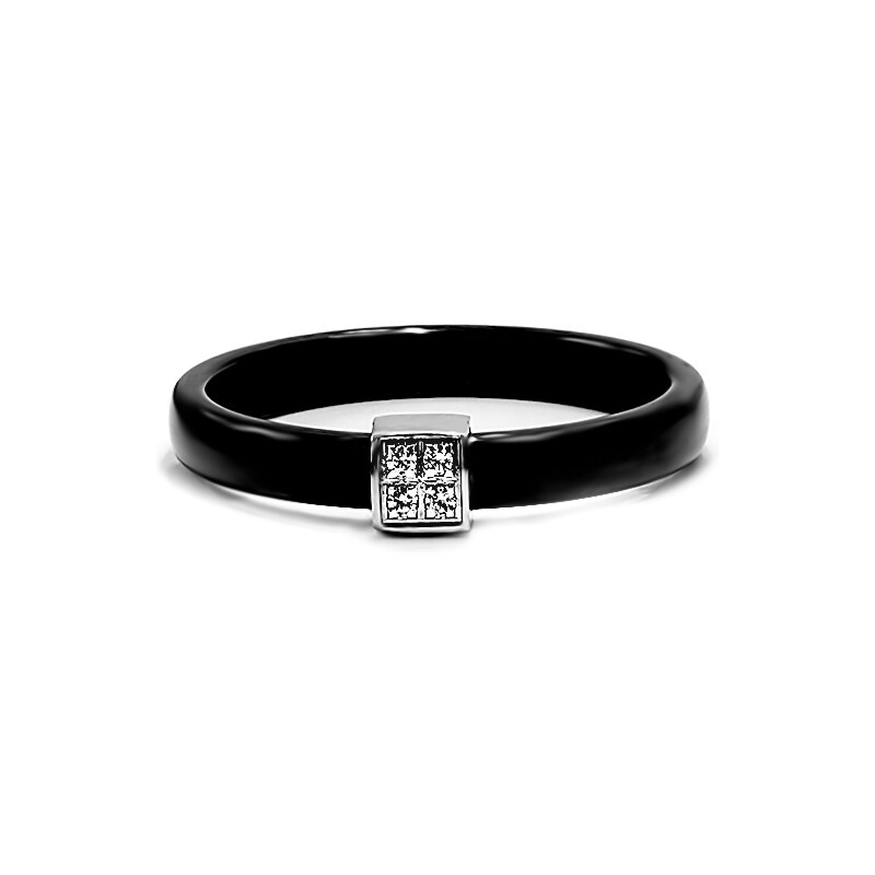 *Dámský keramický prsten v sytě černém provedení | DG Šperky