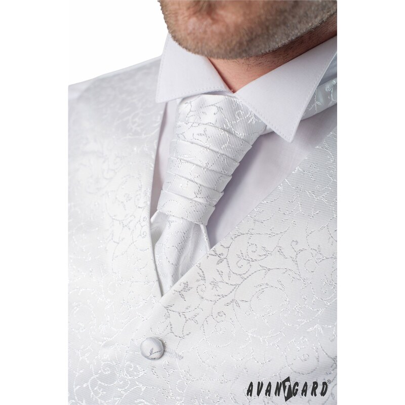 AVANTGART Svatební pánská vesta bílá