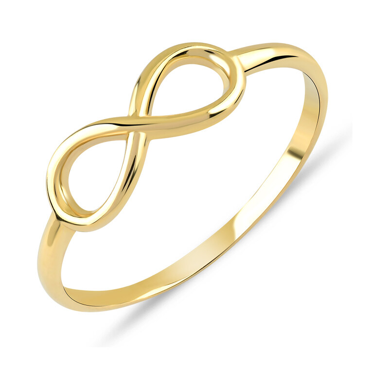 Lillian Vassago Minimalistický celozlatý prsten se symbolem nekonečna LLV85-GR012