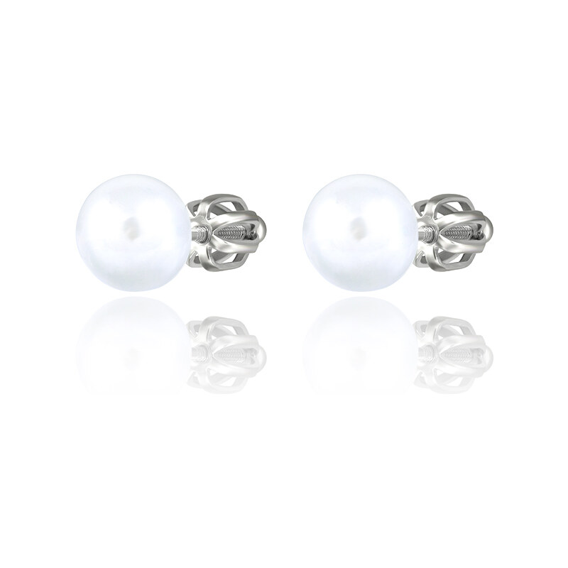 Olivie Stříbrné náušnice na šroubek 7mm SHELL PERLY 5411 64678532