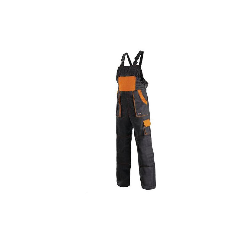 Pánské montérkové kalhoty CXS s laclem, černé/oranžové, vel. 64