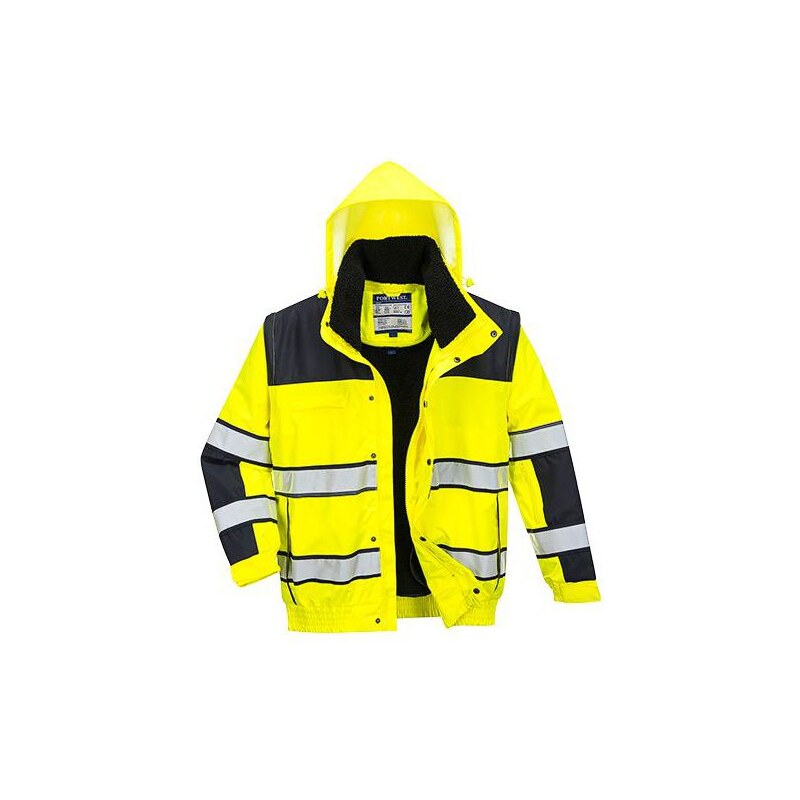 Portwest Reflexní nepromokavá bunda Bomber Classic Hi-Vis, žlutá/černá, vel. XXL