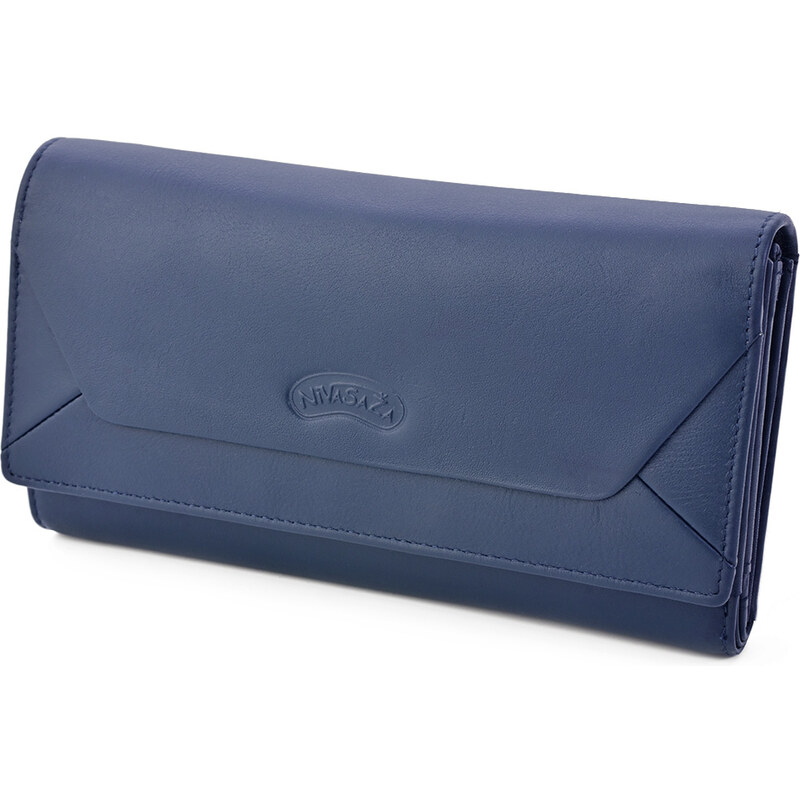Dámská kožená peněženka Nivasaža N206-MNR-BL modrá