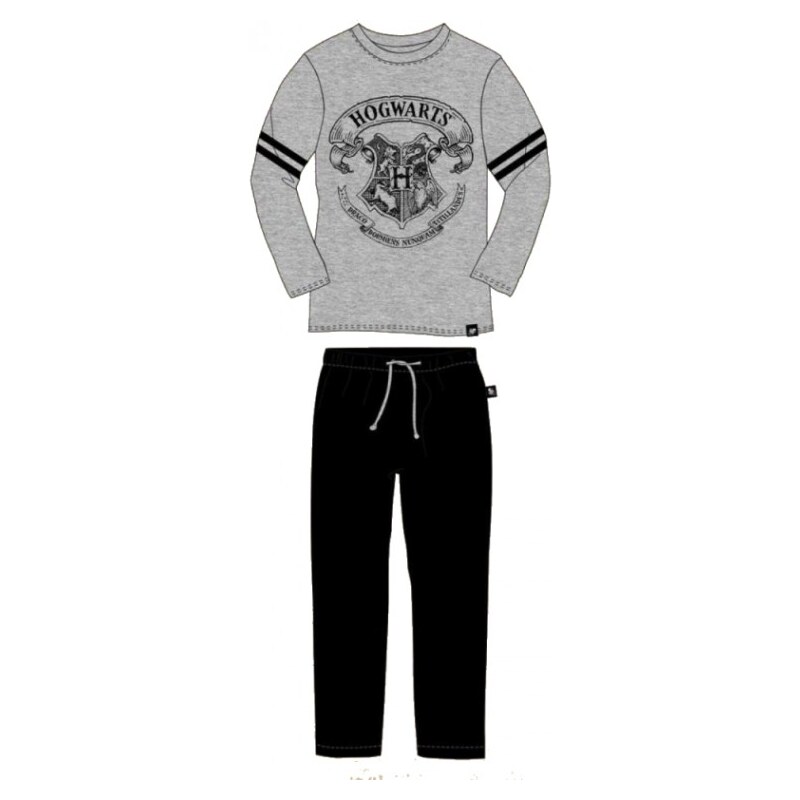 Setino Dětské pyžamo Harry Potter - Hogwarts - znak školy čar a kouzel - šedé