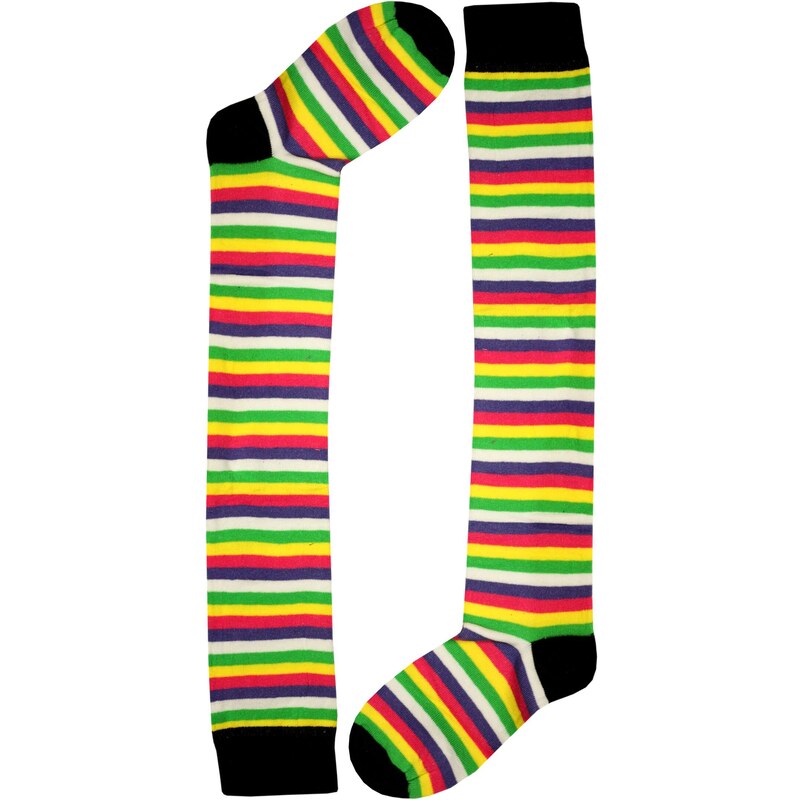 Socks Stripes pruhované podkolenky - nadkolenky barevné