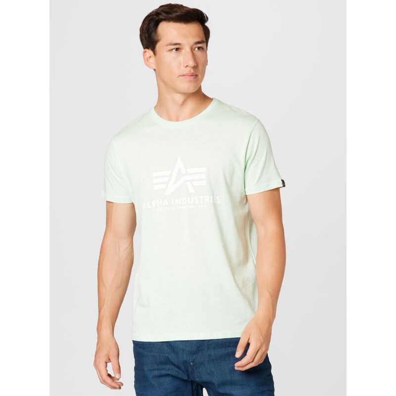 ALPHA INDUSTRIES Tričko mátová / bílá