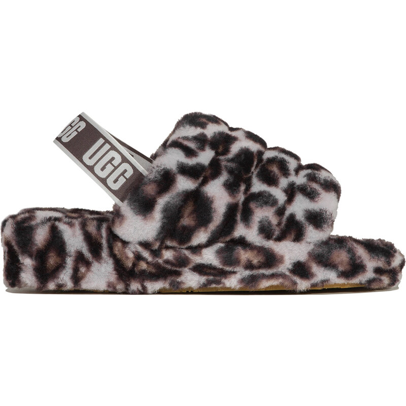 Sandále UGG FLUFF YEAH SLIDE PANTHER PRINT