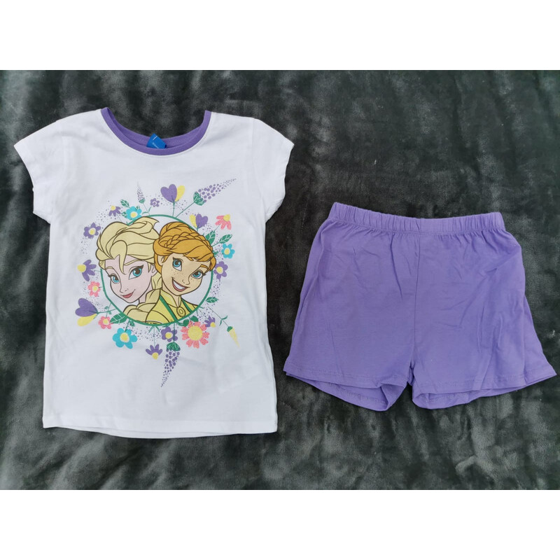 Ledové Království (Frozen) Set pyžama tričko + šortky - fialový