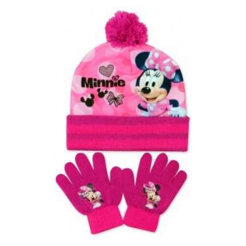 Setino Dívčí set čepice a prstové rukavice Minnie Mouse