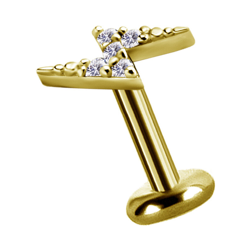 Atreya Koncovka Blesk z 18k žlutého zlata 750/1000 pro šperky s vnitřním závitem