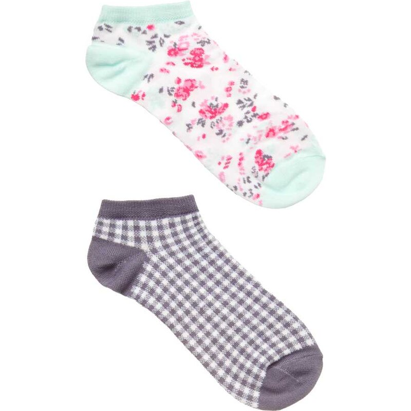 Tally Weijl Floral & Gingham Check Sock 2-Pack