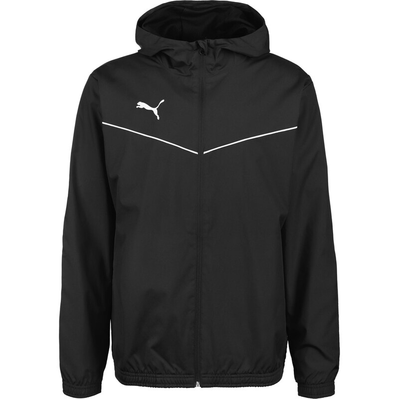 PUMA Sportovní bunda Teamrise černá / bílá