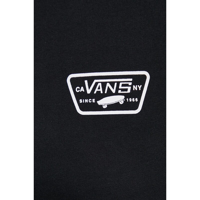 Bavlněná mikina Vans pánská, černá barva, s potiskem, VN0A45CJBLK1-Black