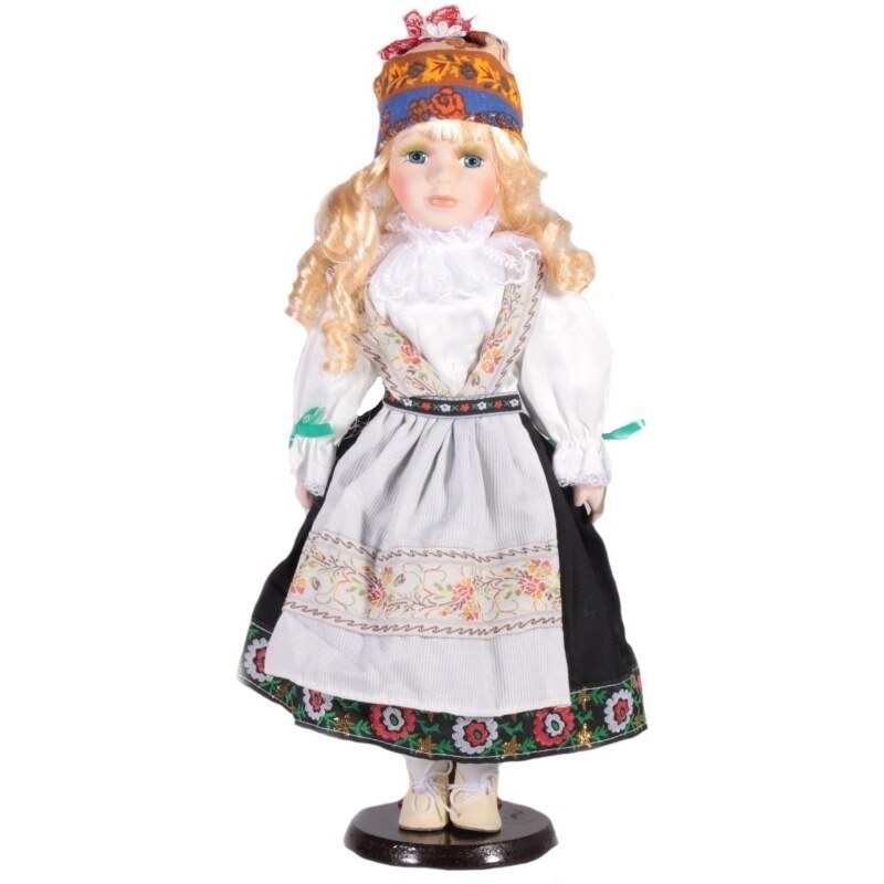 Afrodit Doll porcelánová panenka Ute 40 cm v lidovém kroji