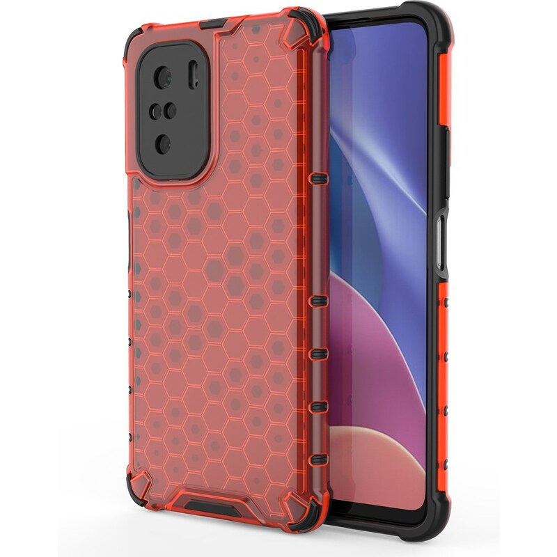 IZMAEL.eu Honeycomb pouzdr pro Xiaomi Poco F3/Redmi K40/Redmi K40 Pro/Redmi K40 pro Xiaomi Poco F3 červená