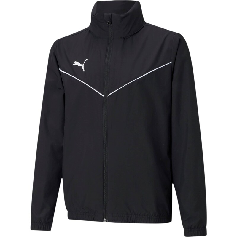 PUMA Sportovní bunda TeamRISE černá / bílá