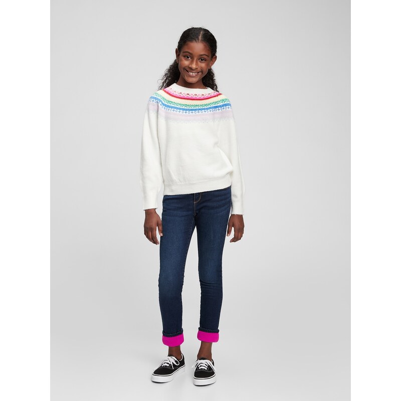 GAP Dětské zateplené džíny skinny Washwell - Holky
