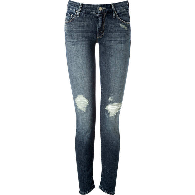 Mother The Looker Skinny Jeans in Blue Destroyed