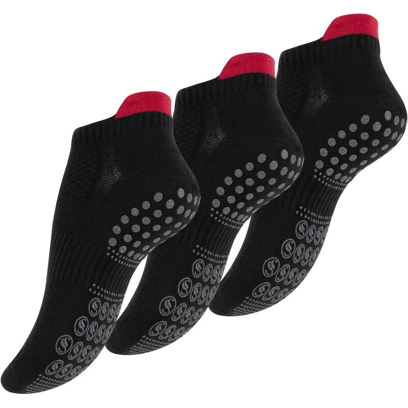 Ponožky dámské sportovní s podrážkou ABS - vhodné na jógu - 3 páry