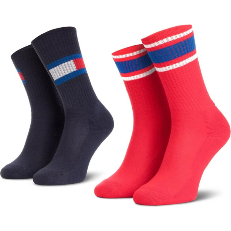 Tommy Hilfiger chlapecké červeno modré ponožky 2 pack