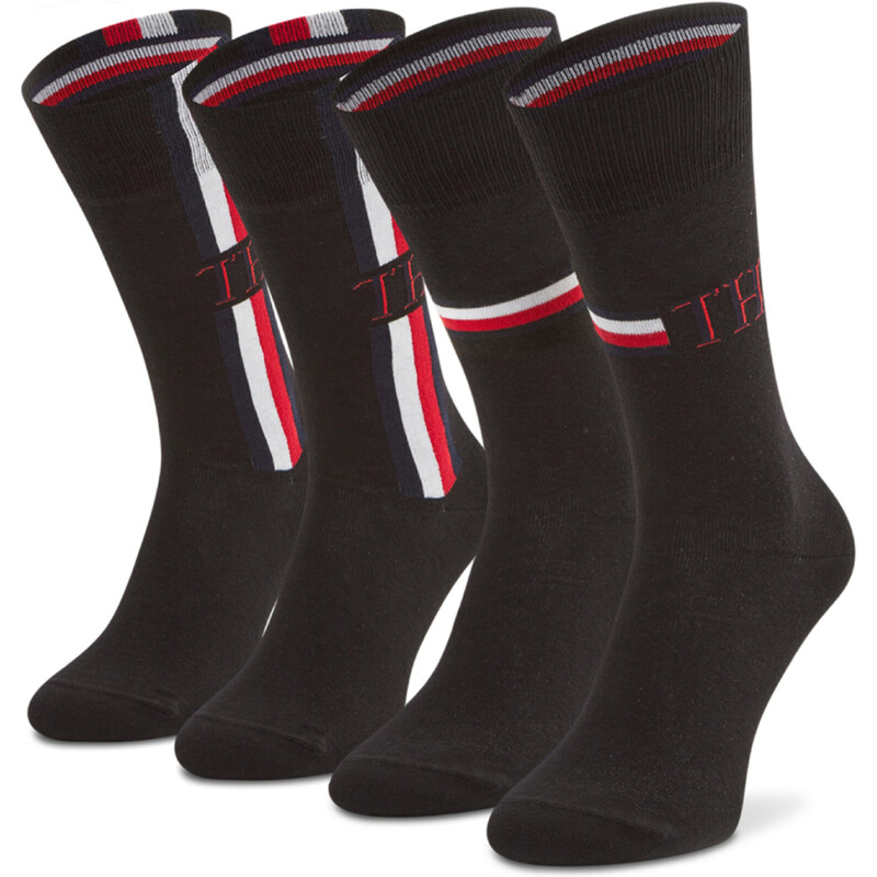 Tommy Hilfiger pánské černé ponožky 2 pack