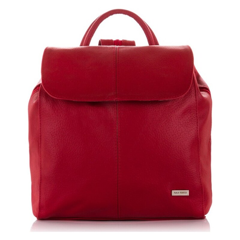 Moderní italský kožený batoh Kabelky od Hraběnky; červená