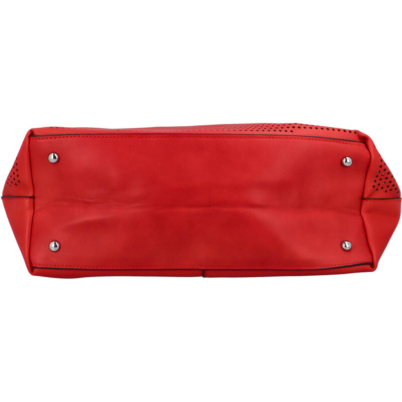 Moderní dámská červená perforovaná kabelka - Maria C Melaney červená