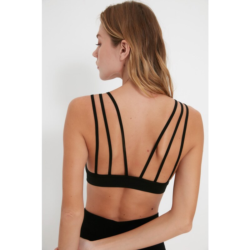 Trendyol Black Seamless/Seamless Support/Shaping Back Detail Knitted Sports Bra