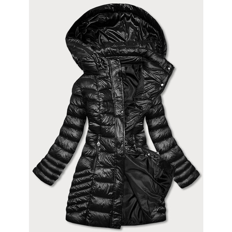 MITNO Lehká černá dámská zimní prošívaná bunda (Z2821-1)