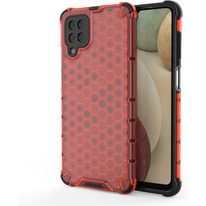 WOZINSKY Honeycomb pouzdr pro Samsung Galaxy A12 červená
