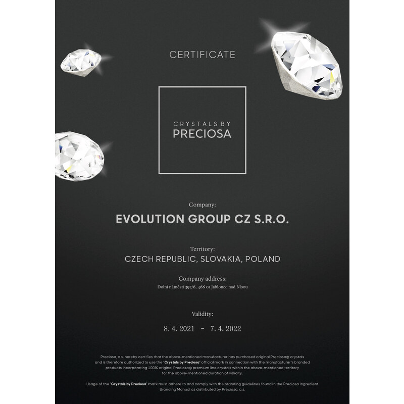 Evolution Group s.r.o. Evolution Group CZ Stříbrné náušnice visací s Preciosa krystaly hnědé kulaté 31244.3