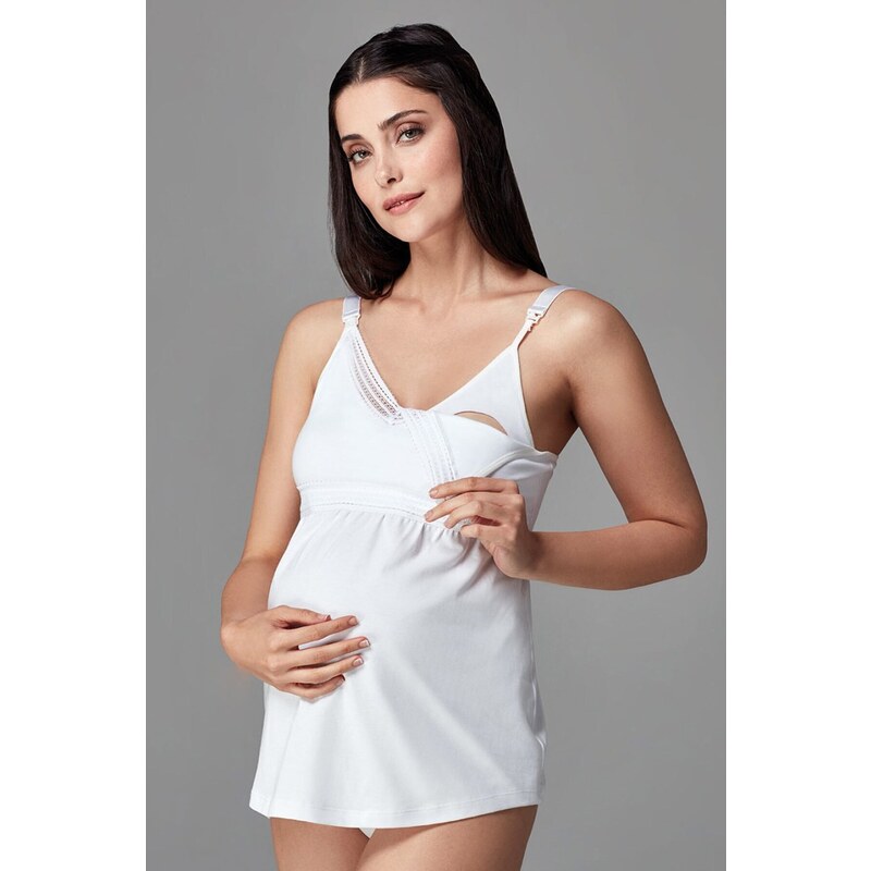 Dagi White Postpartum Nursing Undershirt